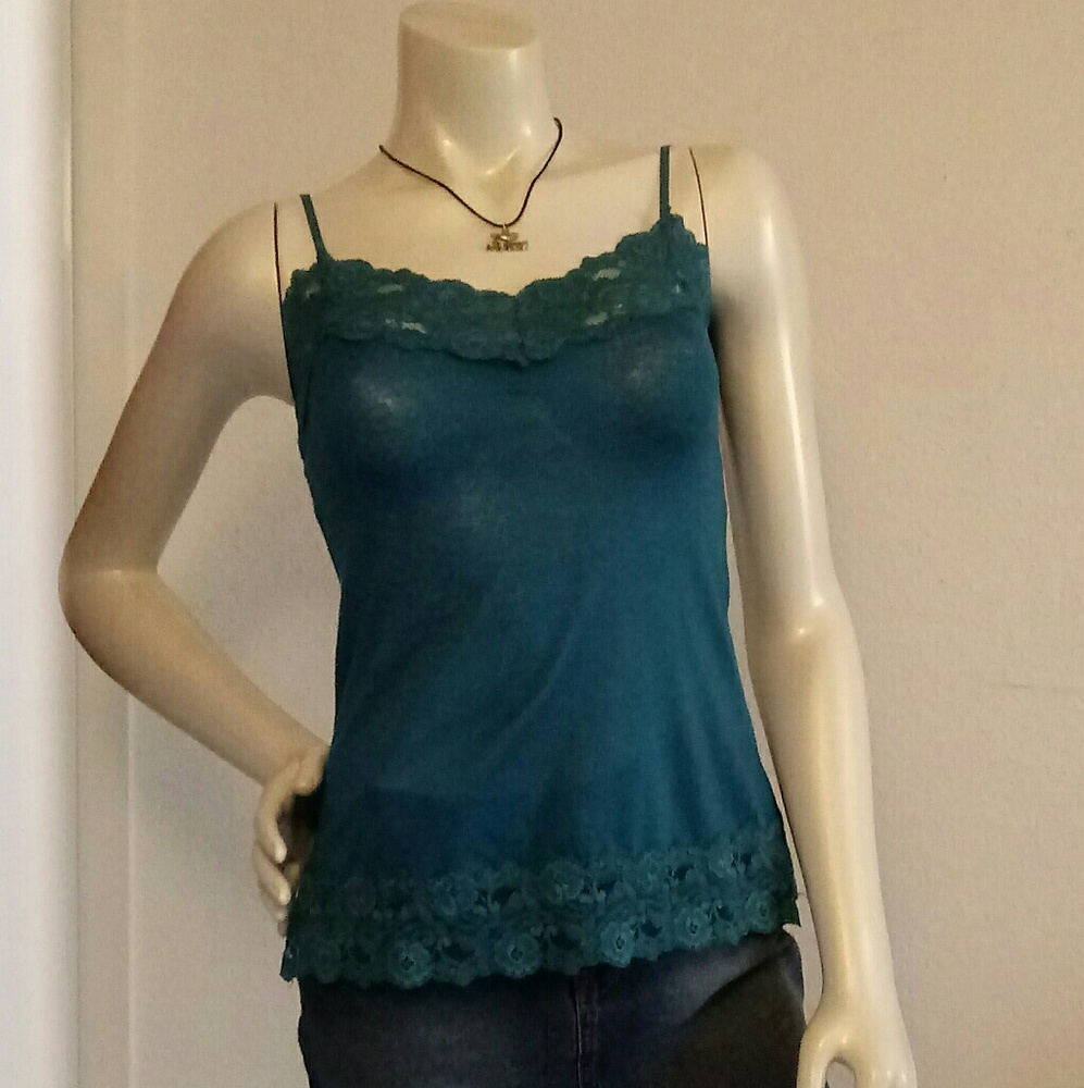 Lace mix tank top